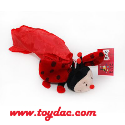 Plush Animal Shopping Bag Folding Ladybug Bag