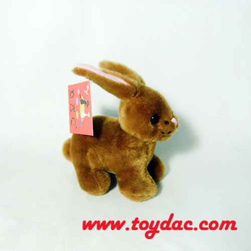 Stuffed Fur Brown Rabbit Key Ring Toy