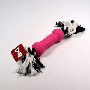 Pet Cotton Knotted Rope with Rubber Bone