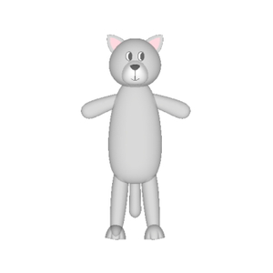 Cartoon grey cat 3D mould 
